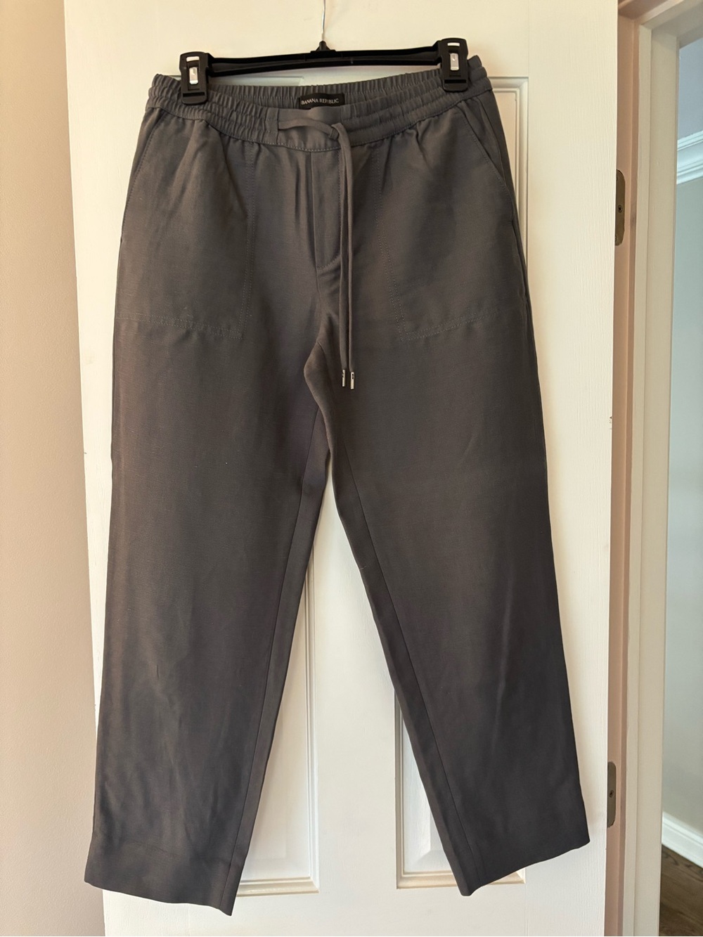 Banana Republic Slate Gray Elastic Waist Ankle Pants